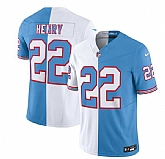 Men's Tennessee Titans #22 Derrick Henry White Blue 2023 F.U.S.E. Split Vapor Limited Throwback Jersey,baseball caps,new era cap wholesale,wholesale hats